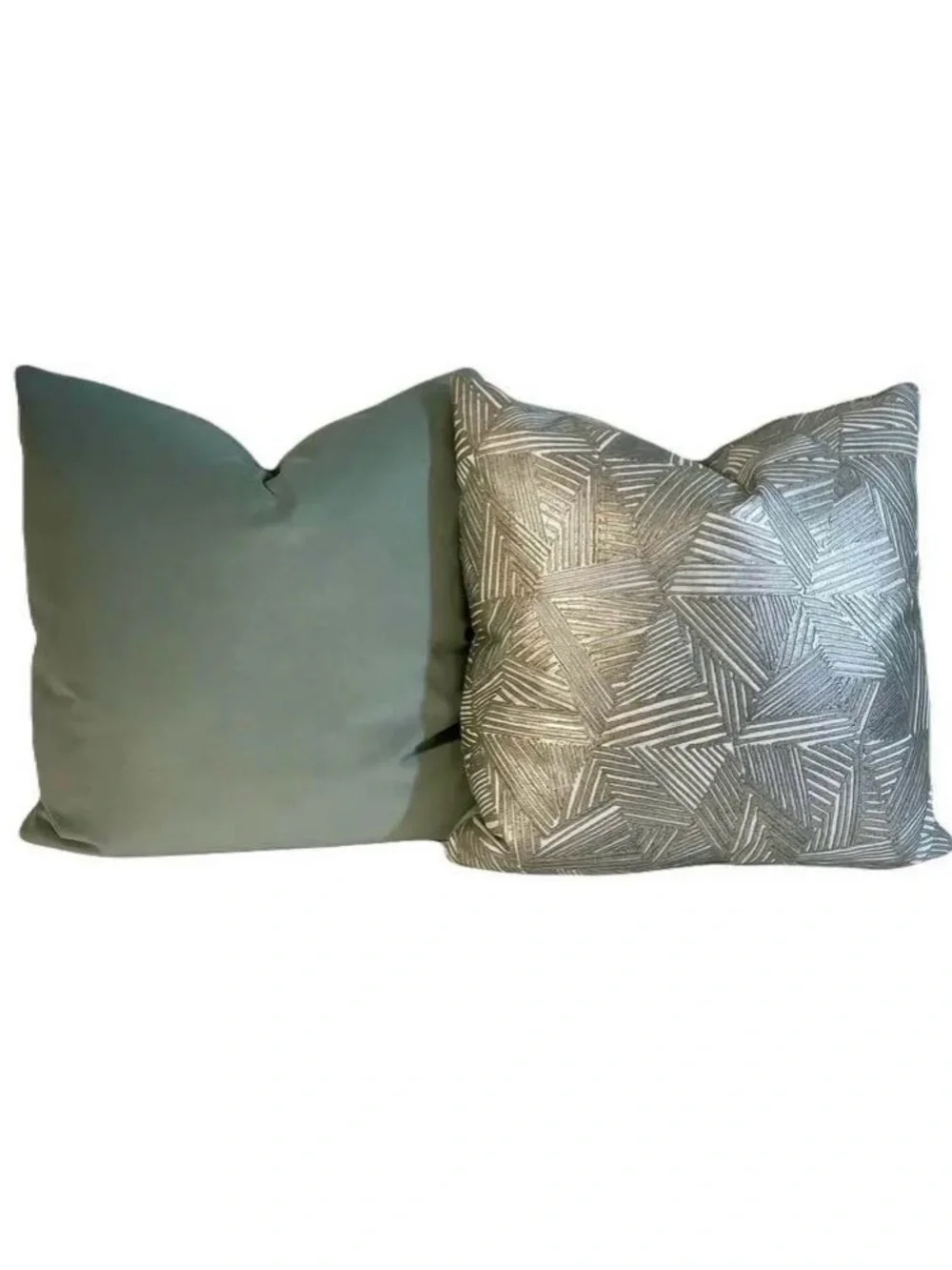 Pierre Frey “Atlantique Argent” Throw Pillow Covers - Set of 2